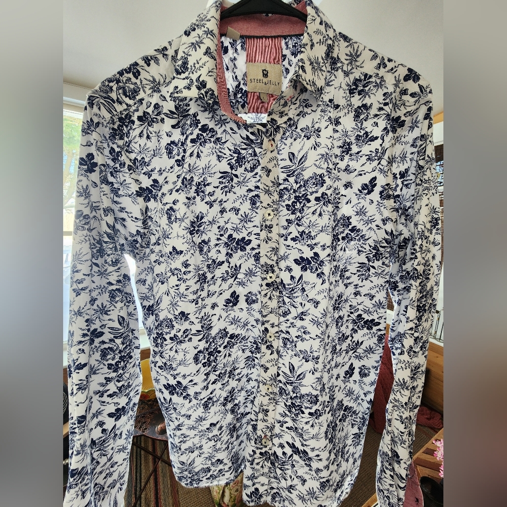 STEEL AND JELLY MENS BUTTON DOWN SHIRT L
